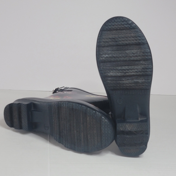 Target Rain Black & Floral Boots Size 9 - Picture 7 of 9